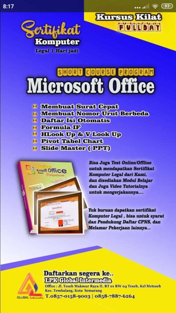 Kursus Microsoft Office Semarang