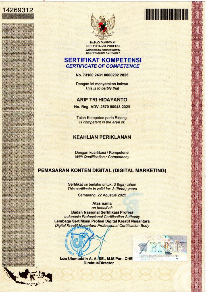 Sertifikat Digital Marketing